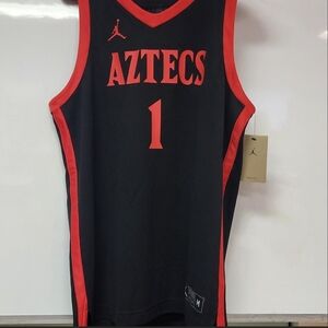 Black and Red Aztecs Replica Basketball Jersey